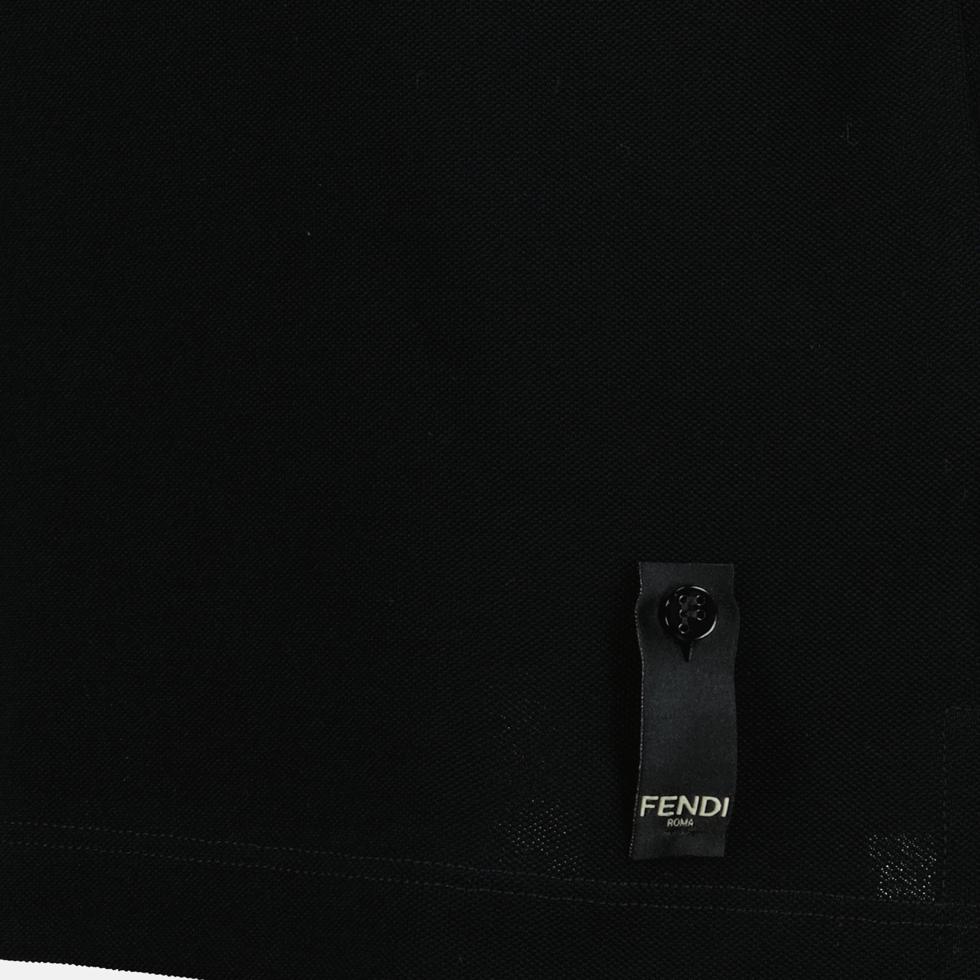 Polos Polo en coton piqué Fendi Noir Homme