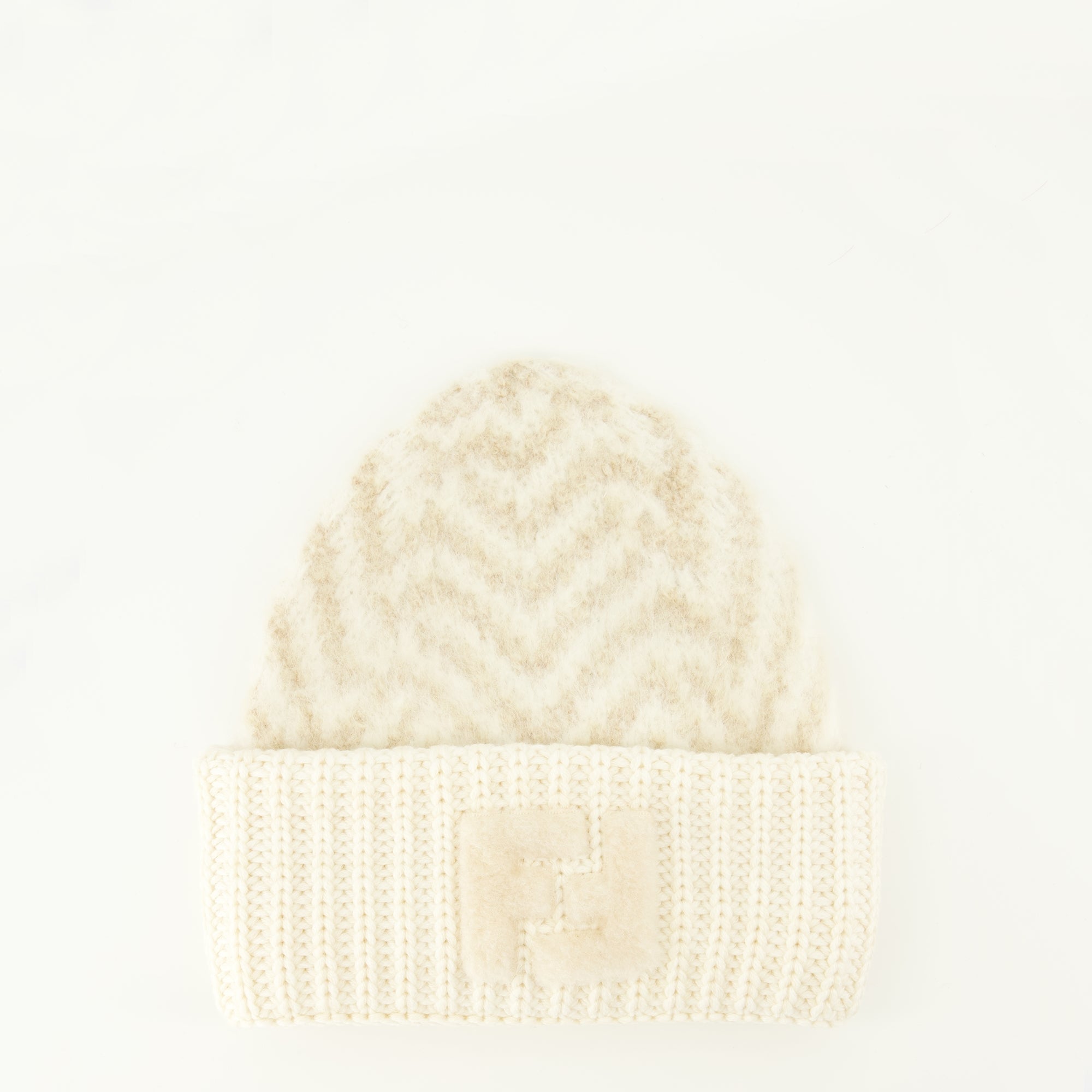 Image of the white wool hat for women by Fendi - Autumn-Winter 2025 - Front View