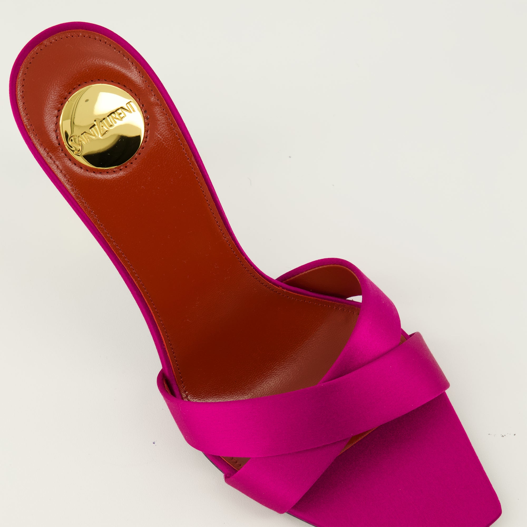 Image de l'article Mules à talons Opyum rose de la marque Saint Laurent pour Femme - Saison Printemps-Été 2026 - Vue détaillée de haut