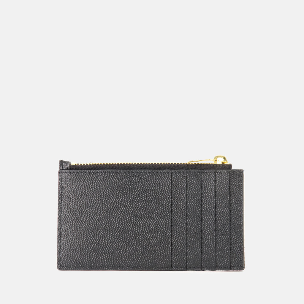 Pequeños artículos de cuero Portafolios de tarjetas Cassandre Fragments Saint Laurent Negro Femme