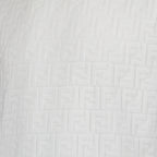 T-shirt T-shirt FF en coton éponge Fendi Bianco Homme