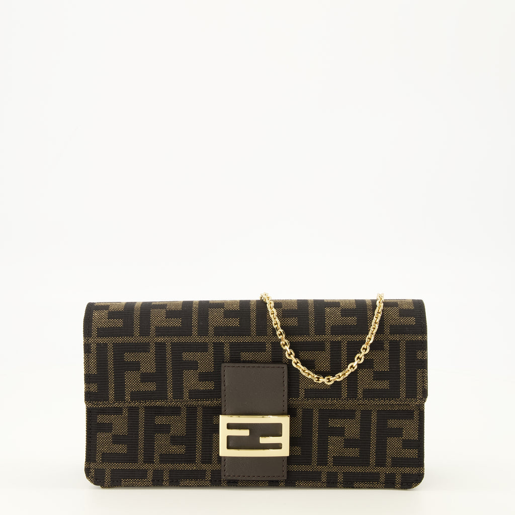 Petite maroquinerie FF Brown Chain Wallet Fendi Marron Femme