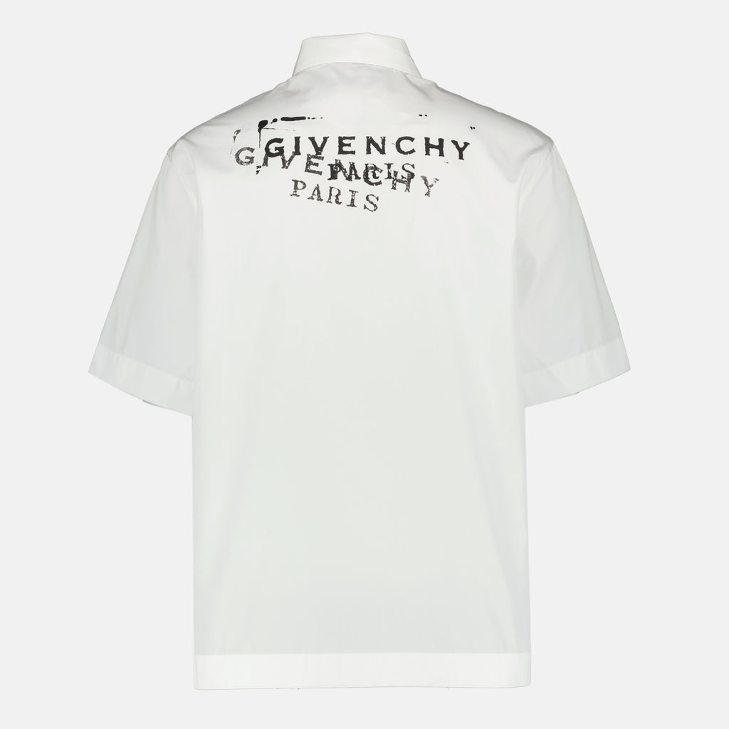 Image de l'article Chemise Givenchy Stamp blanche de la marque Givenchy pour Homme - Saison Printemps-Été 2026 - Vue de Dos