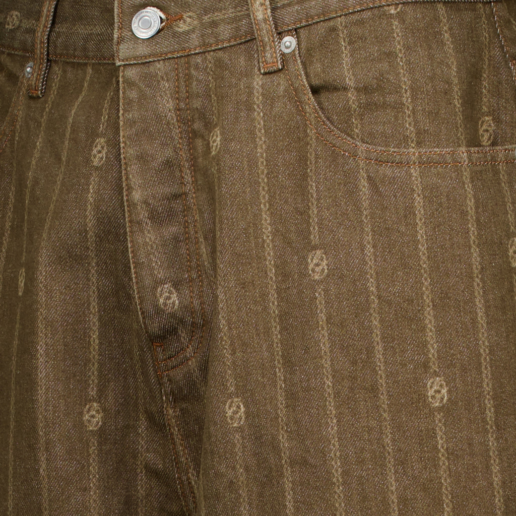Pantalons Jeans Baggy Monograma Castanho Drole De Monsieur Marron Homme
