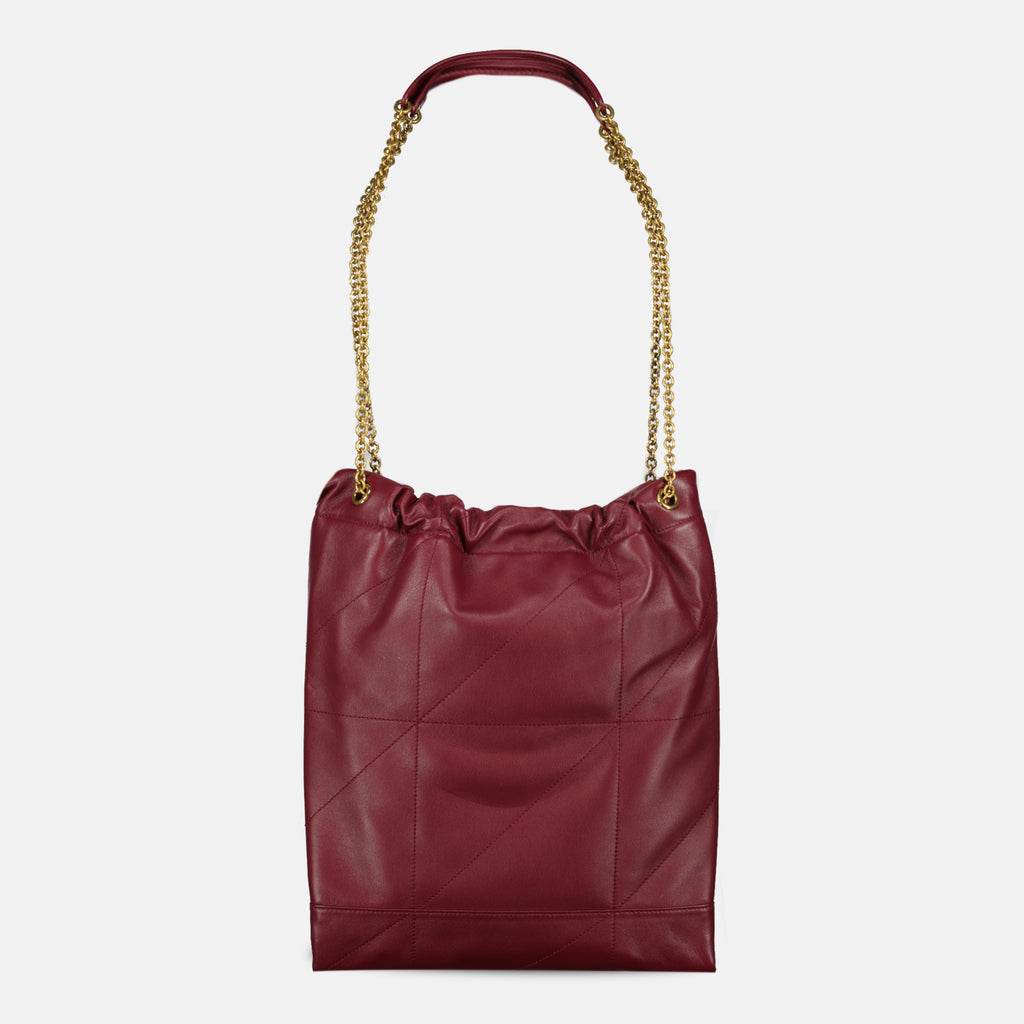 記事の画像 サン・ローランブランドの女性用ボルドーのジャイミー・ポションバッグ - 秋冬シーズン2025 - 背面ビュー