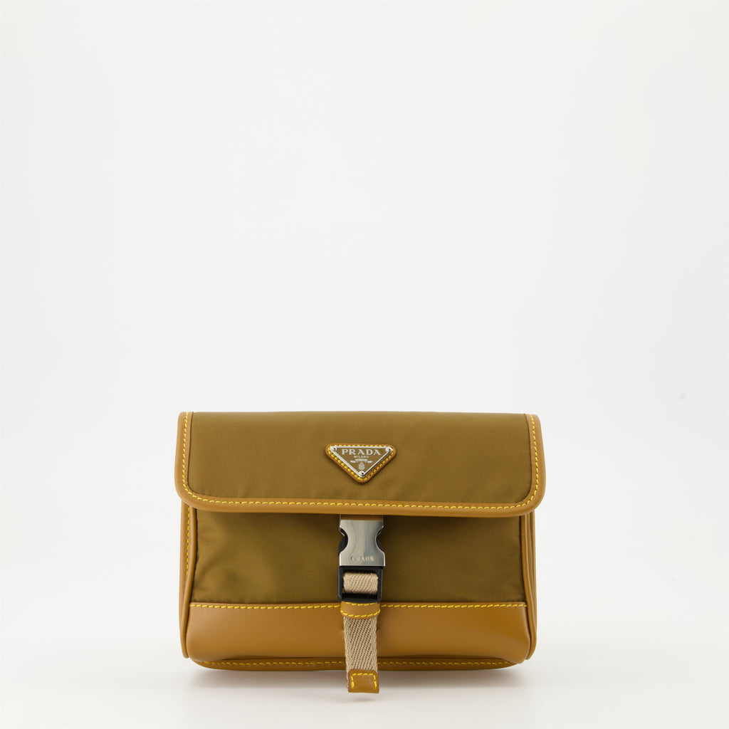 Crossbody bags Petite sacoche en Re-Nylon et cuir Prada Green Homme