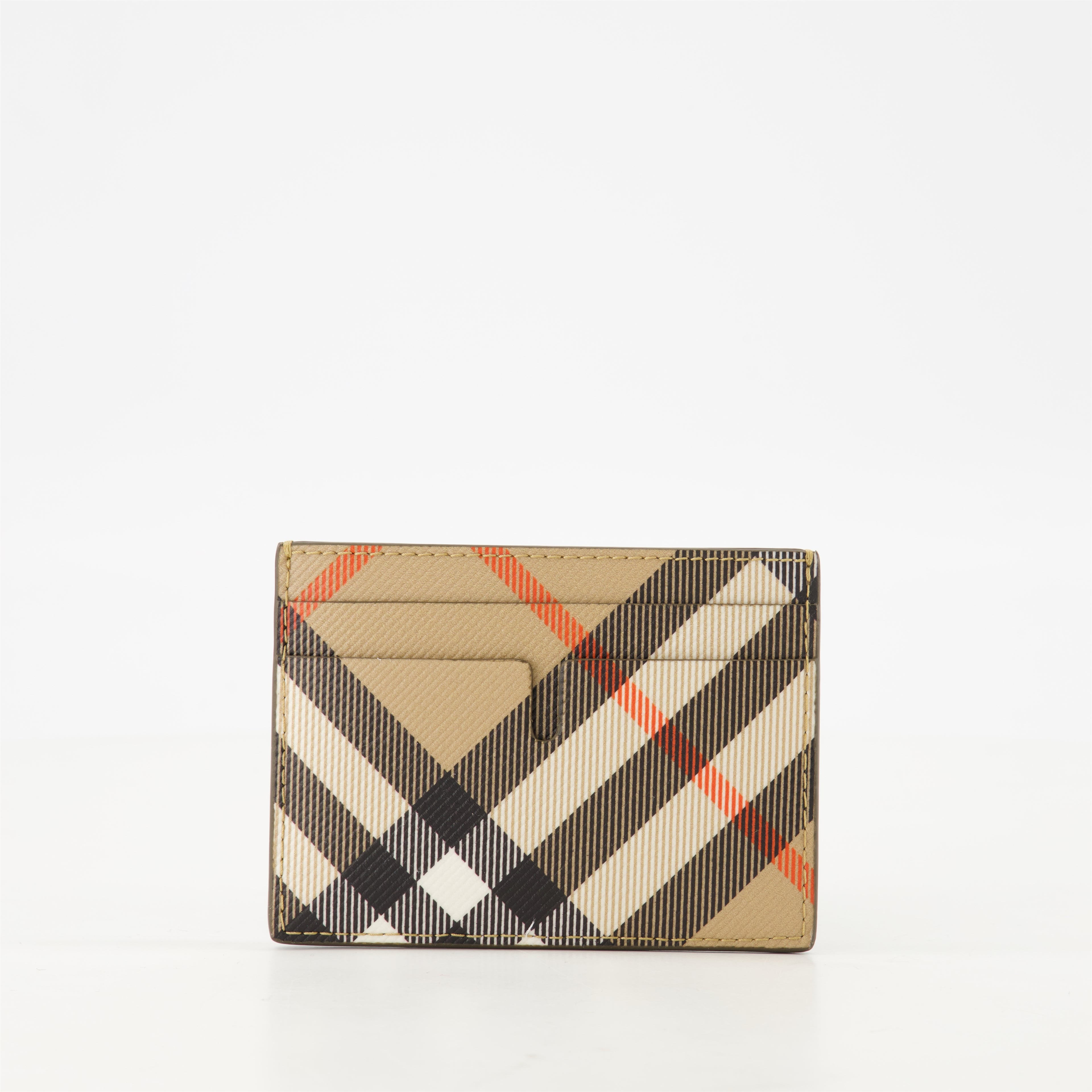 Small leather goods Sandon Check Card Holder Burberry Beige Homme