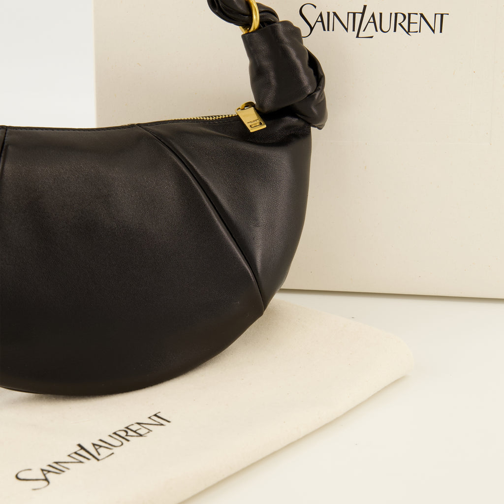 Sacs à main et épaule Borsa Mini Hobo Amalia in Pelle Nera Saint Laurent Noir Femme