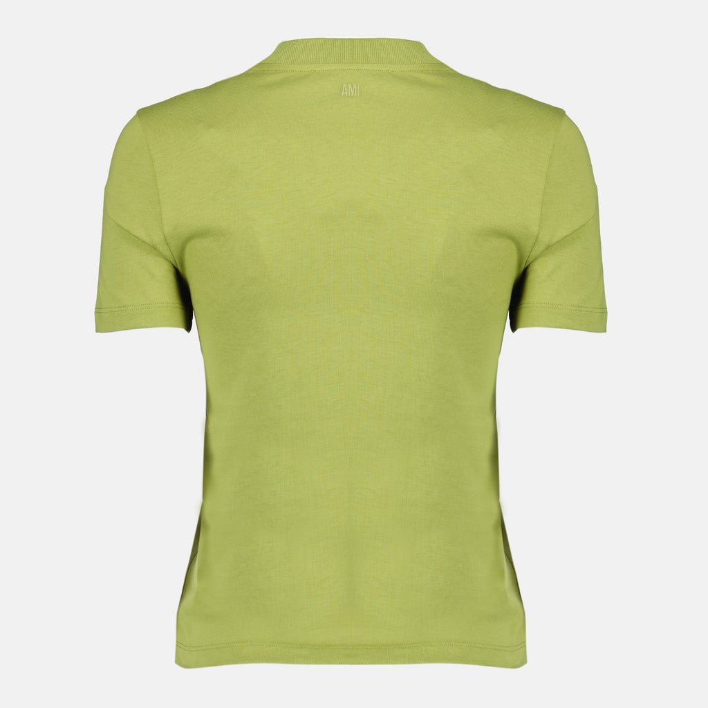 Image de l'article T-shirt AMI de coeur vert de la marque Ami PARIS pour Femme - Saison Printemps-Été 2026 - Vue de Dos