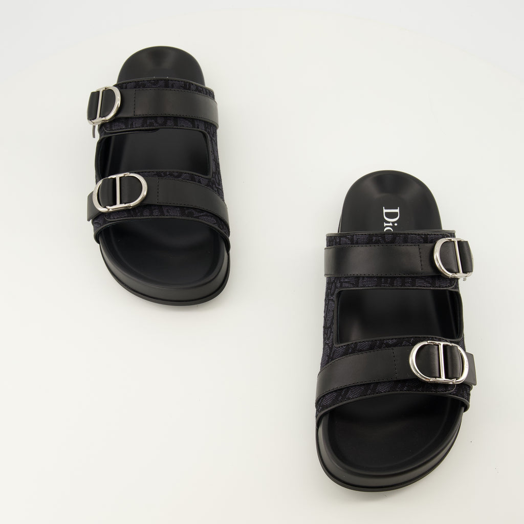 Chaussures ouvertes ブラックのアクアキャンバスサンダル Dior Noir Homme