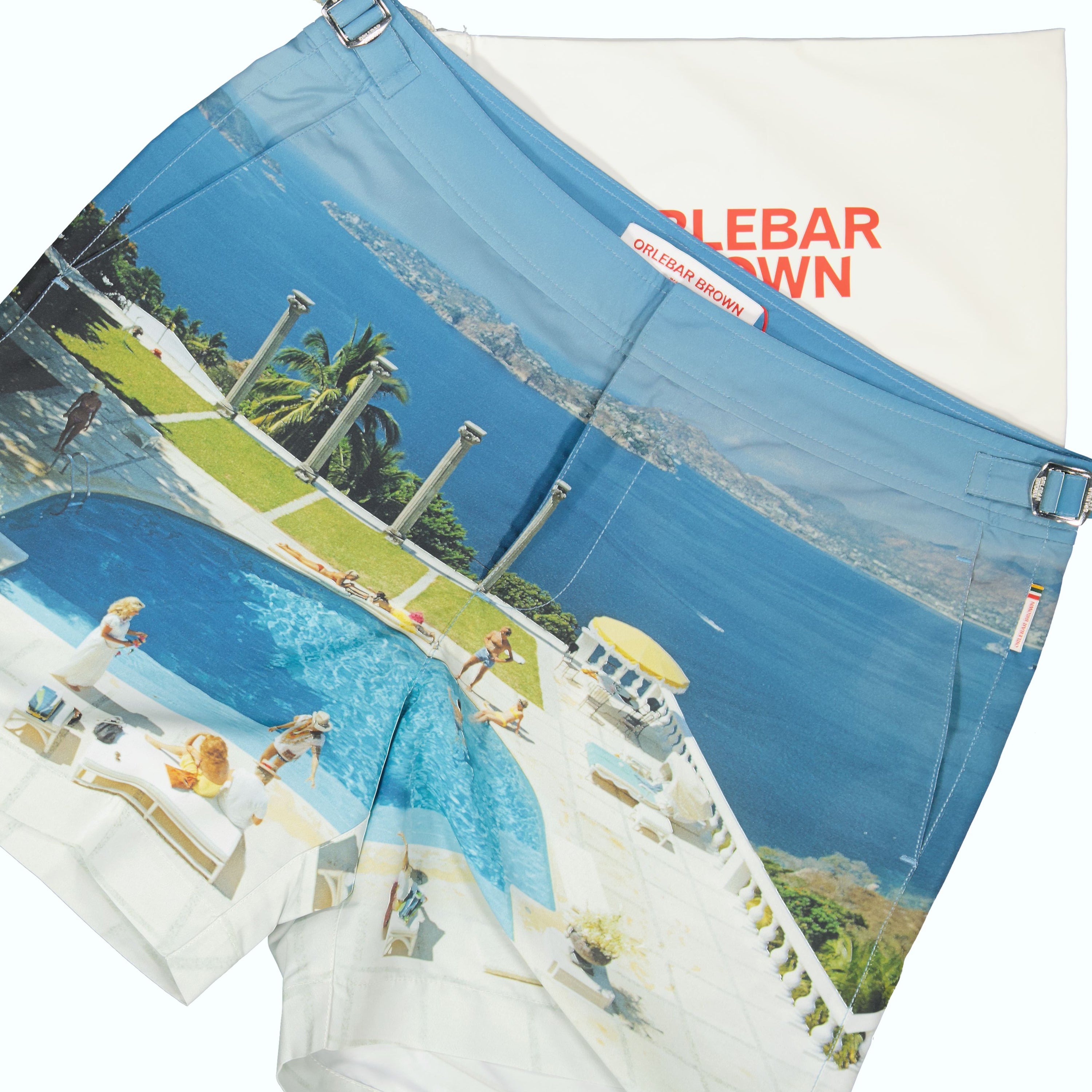 Strandmode Bulldog Fotographische Badehose Orlebar Brown Blau Homme