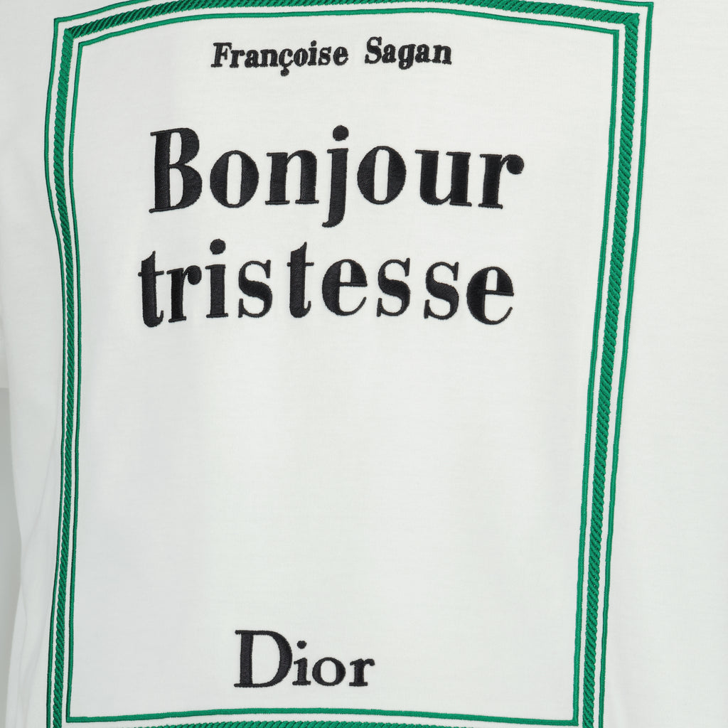 Bild des Artikels Weißes T-Shirt mit Buchcover-Stickerei aus Baumwolle von Dior für Herren - Frühjahr-Sommer 2026 - Detaillierte Ansicht 1