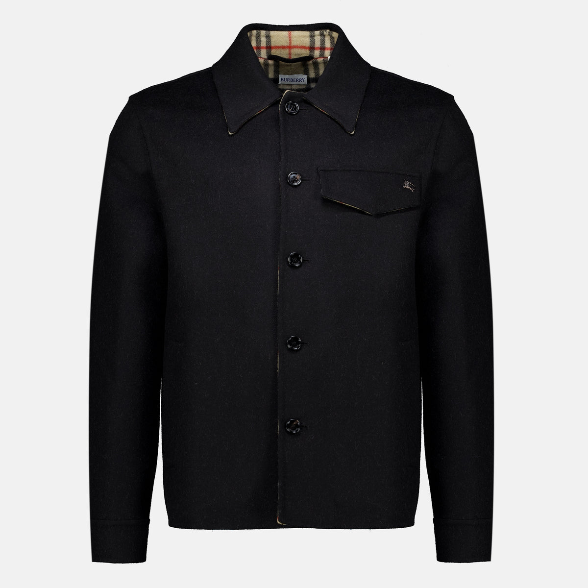 Vestes Thorn Wool Overshirt Burberry Noir Homme
