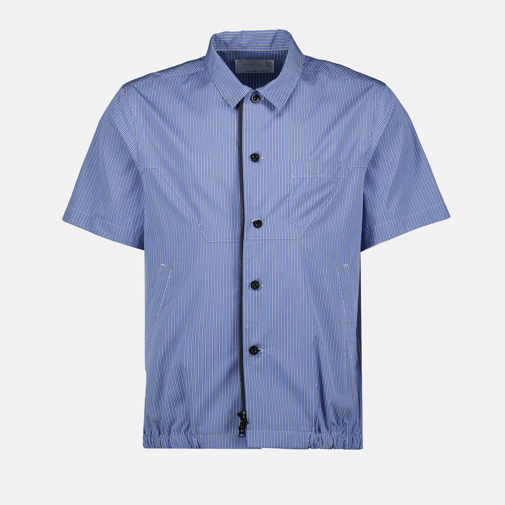 Camisas Camisa de Algodão Listrada Sacai Azul Homme