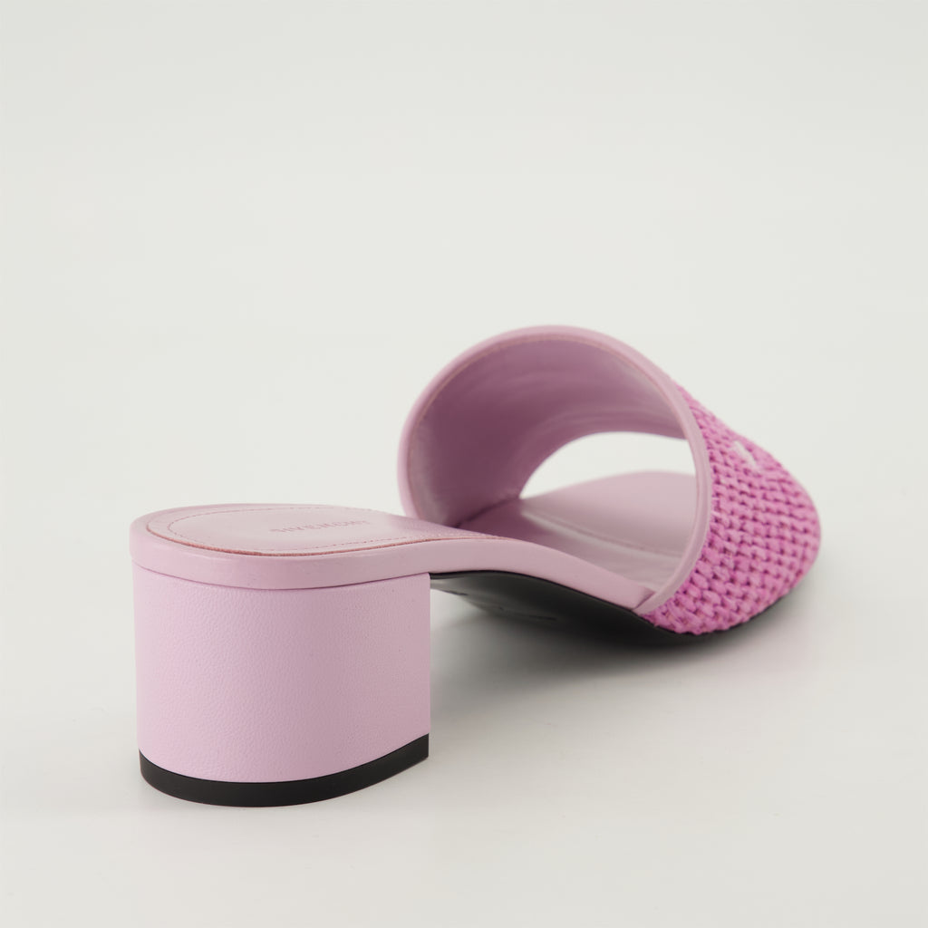 Chaussures ouvertes Mules 4G en raphia Givenchy Violet Femme