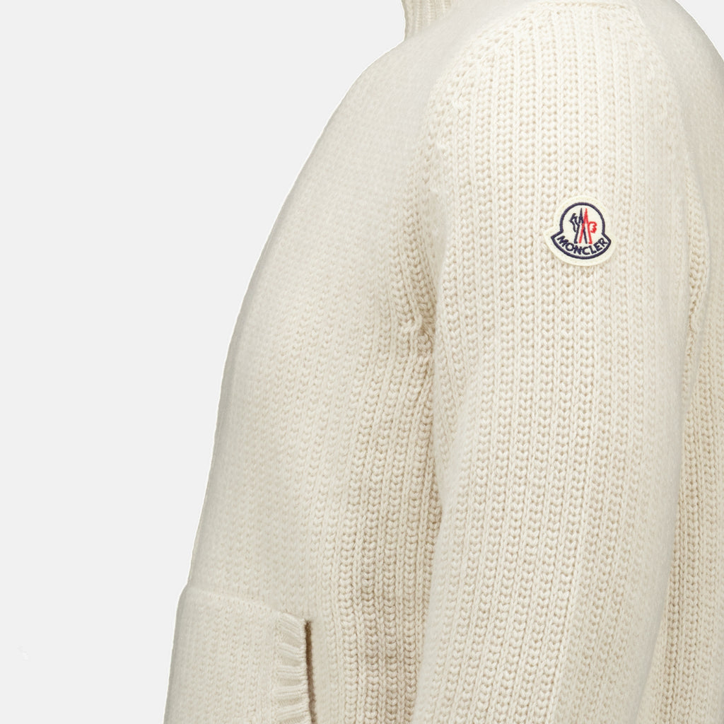 Maille Cardigan en laine beige Moncler Beige Homme