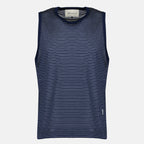 Imagen del artículo Camiseta sin mangas de rayas azul marino de la marca Ami PARIS para Hombre - Temporada Primavera-Verano 2026 - Vista Frontal