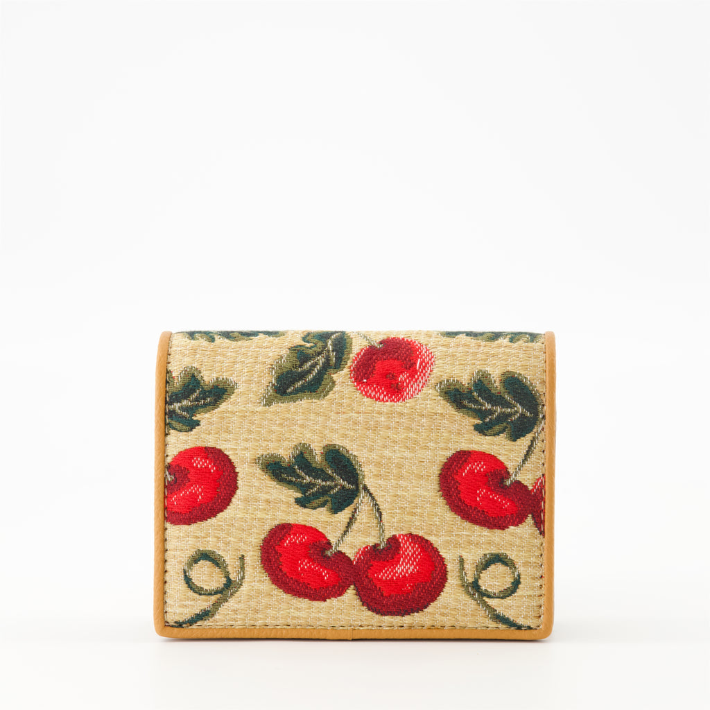 Pequeños artículos de cuero Portefeuille VLogo signature Cerise Valentino Garavani Beige Femme