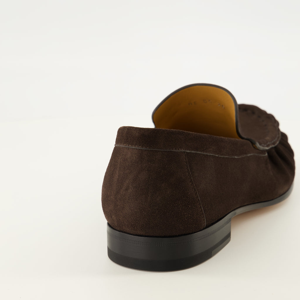 Mocassins Mocassini Maurice in Suede Marrone Scuro Dior Marron Homme