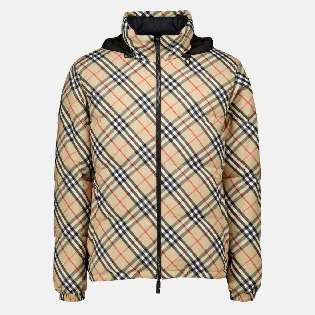Vestes Check Plaid Reversible Down Jacket Burberry Beige Homme