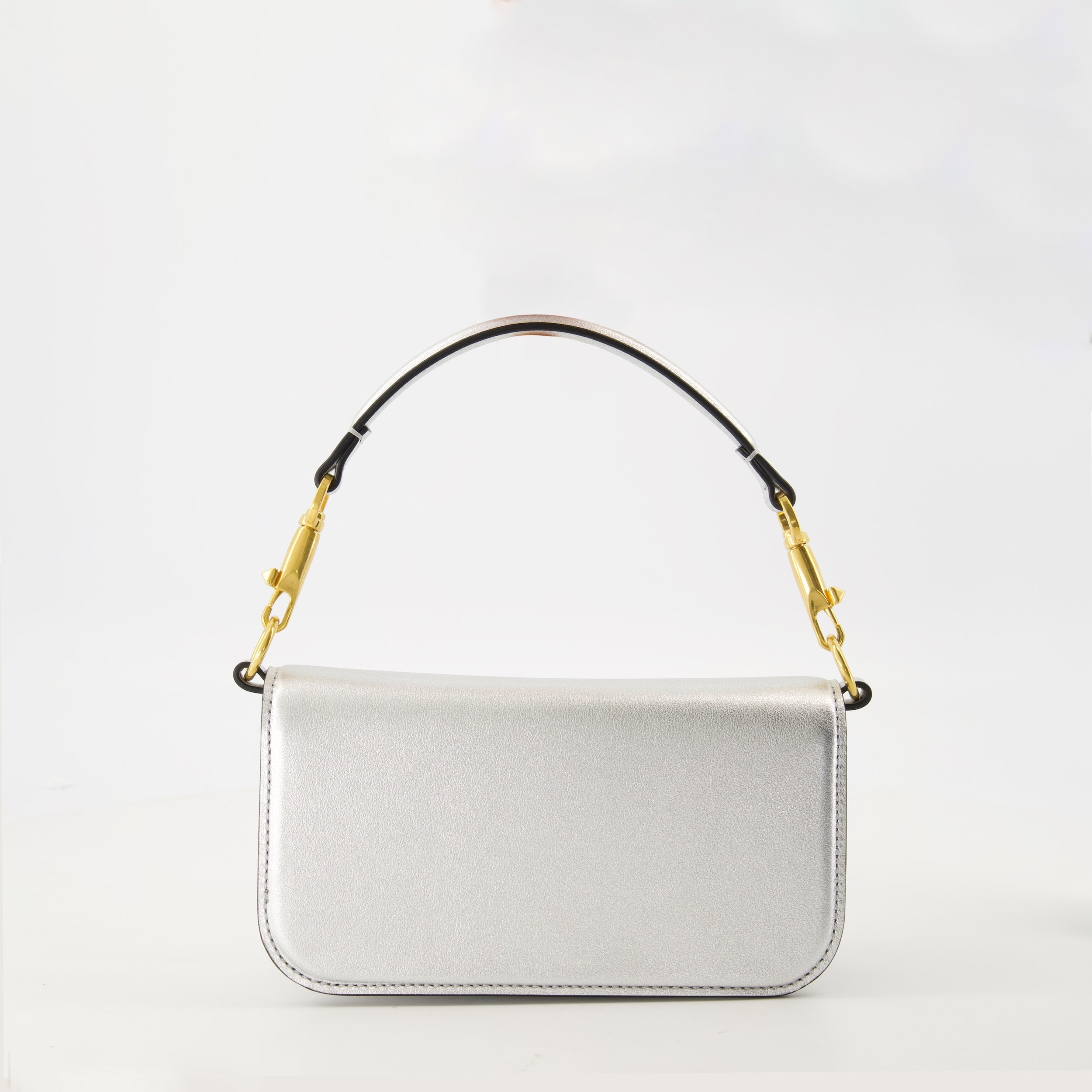 Bolsas de mão e de ombro Saco de Couro Lamé VLogo Valentino Garavani Prata Femme