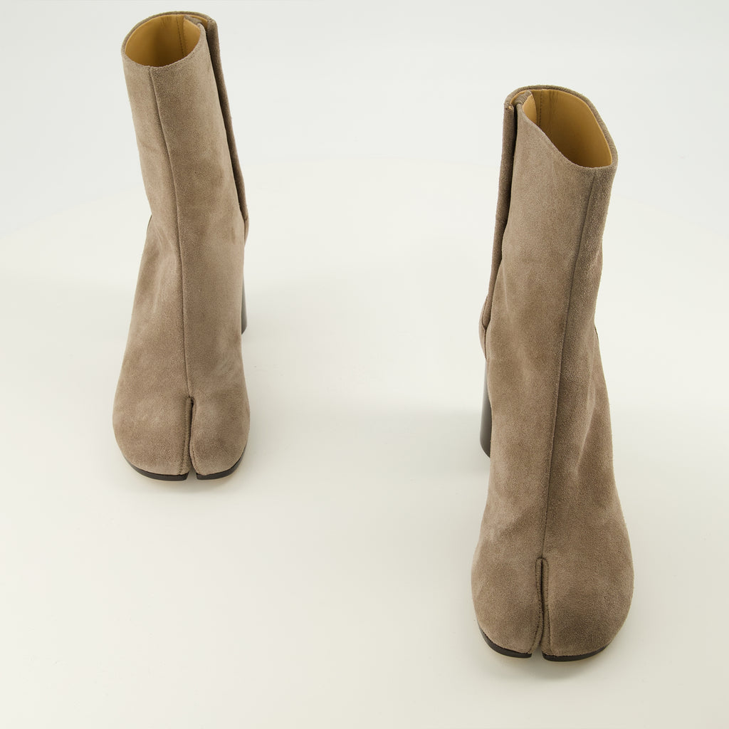 Bottines Bottines Tabi en suède marron Mm6 Marron Femme