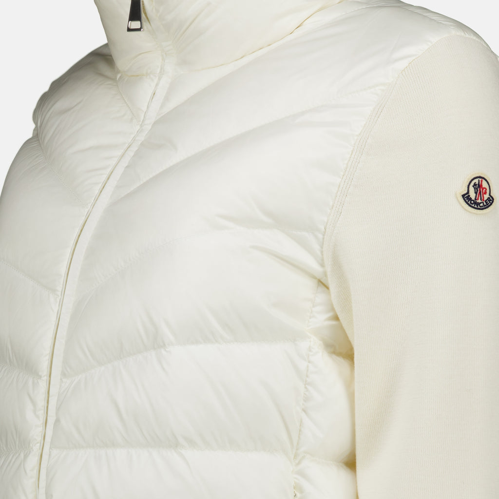Vestes Cardigan bi-matière blanc Moncler Blanc Femme