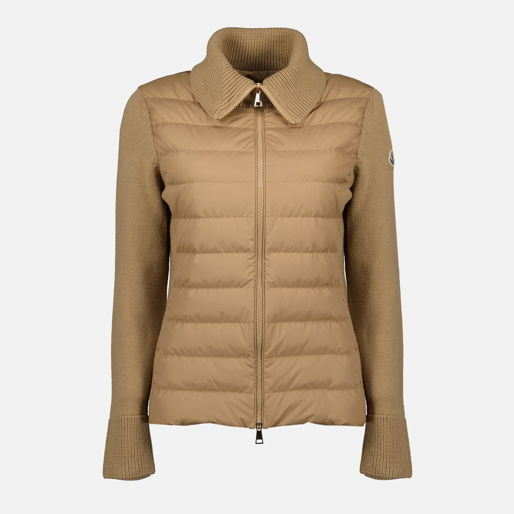 여성을 위한 Moncler 브랜드 이중 소재 재킷 이미지 - 2025 가을-겨울 - 정면 보기