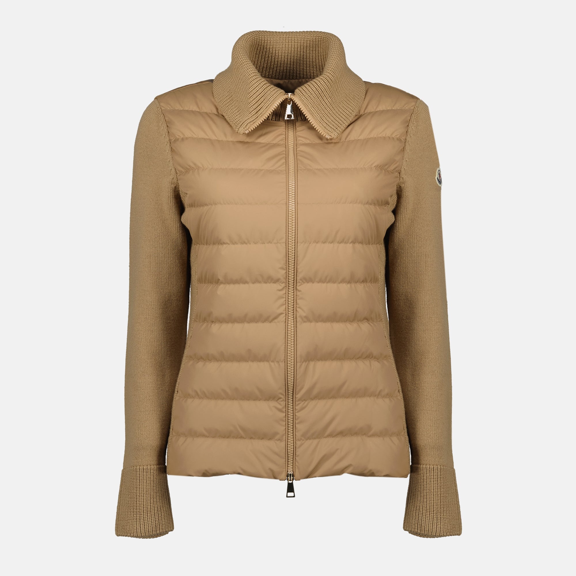 여성을 위한 Moncler 브랜드 이중 소재 재킷 이미지 - 2025 가을-겨울 - 정면 보기
