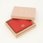 Petite maroquinerie 레드 가죽 카드 홀더 Miu Miu Rouge Femme