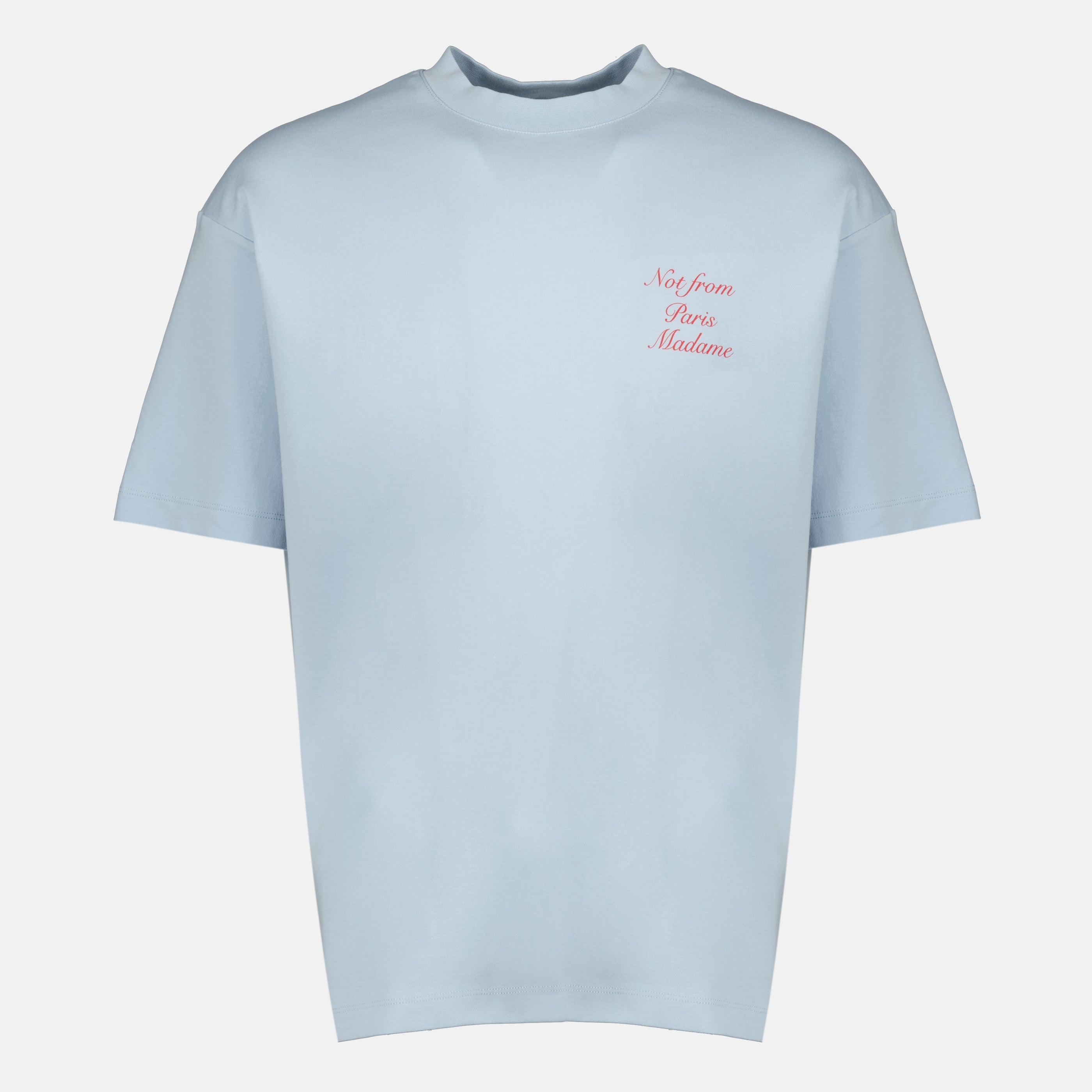 Immagine dell'articolo Maglietta blu con slogan in calligrafia del marchio Drole De Monsieur per Uomo - Stagione Primavera-Estate 2026 - Vista Frontale