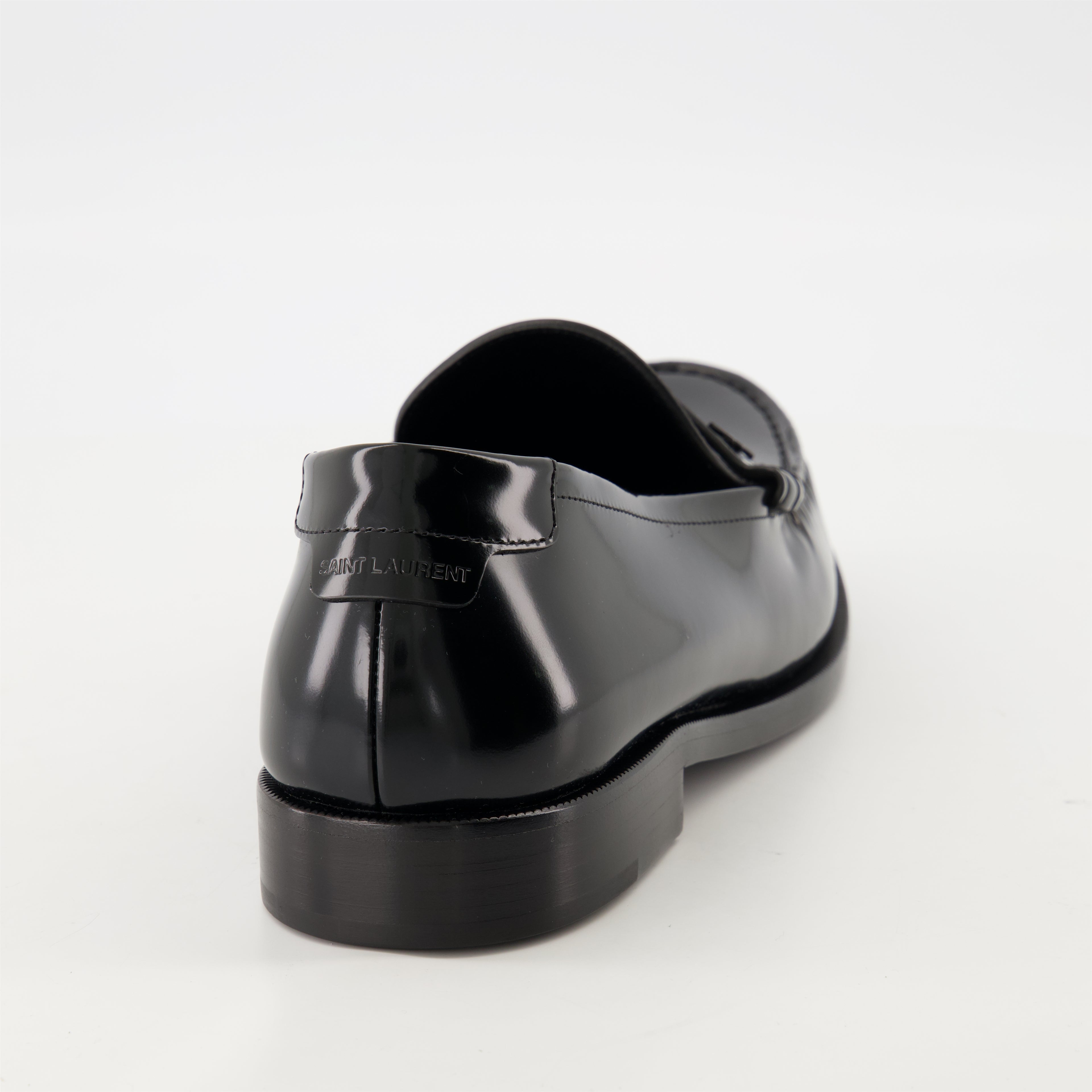 Loafer Lackleder-Mokassins Saint Laurent Schwarz Homme