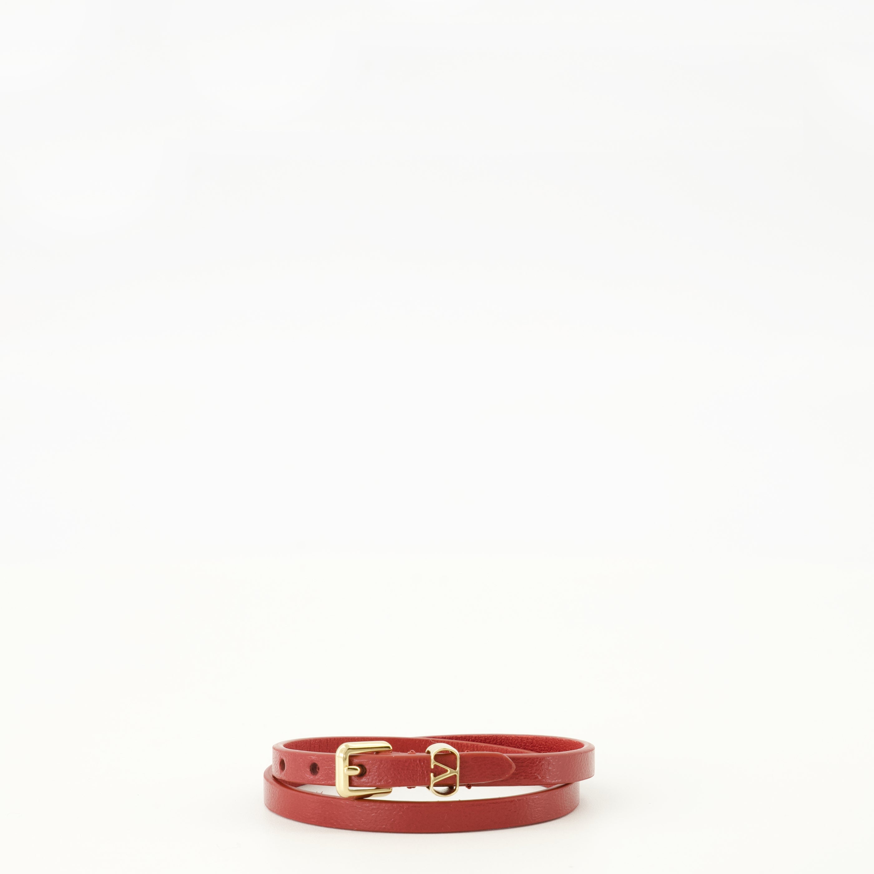 Bijoux Pulseira VLogo em Couro Vermelho Valentino Garavani Rouge Femme