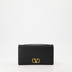 スモールレザーグッズ Portefeuille VLogo à chaîne Valentino Garavani 黒 Femme
