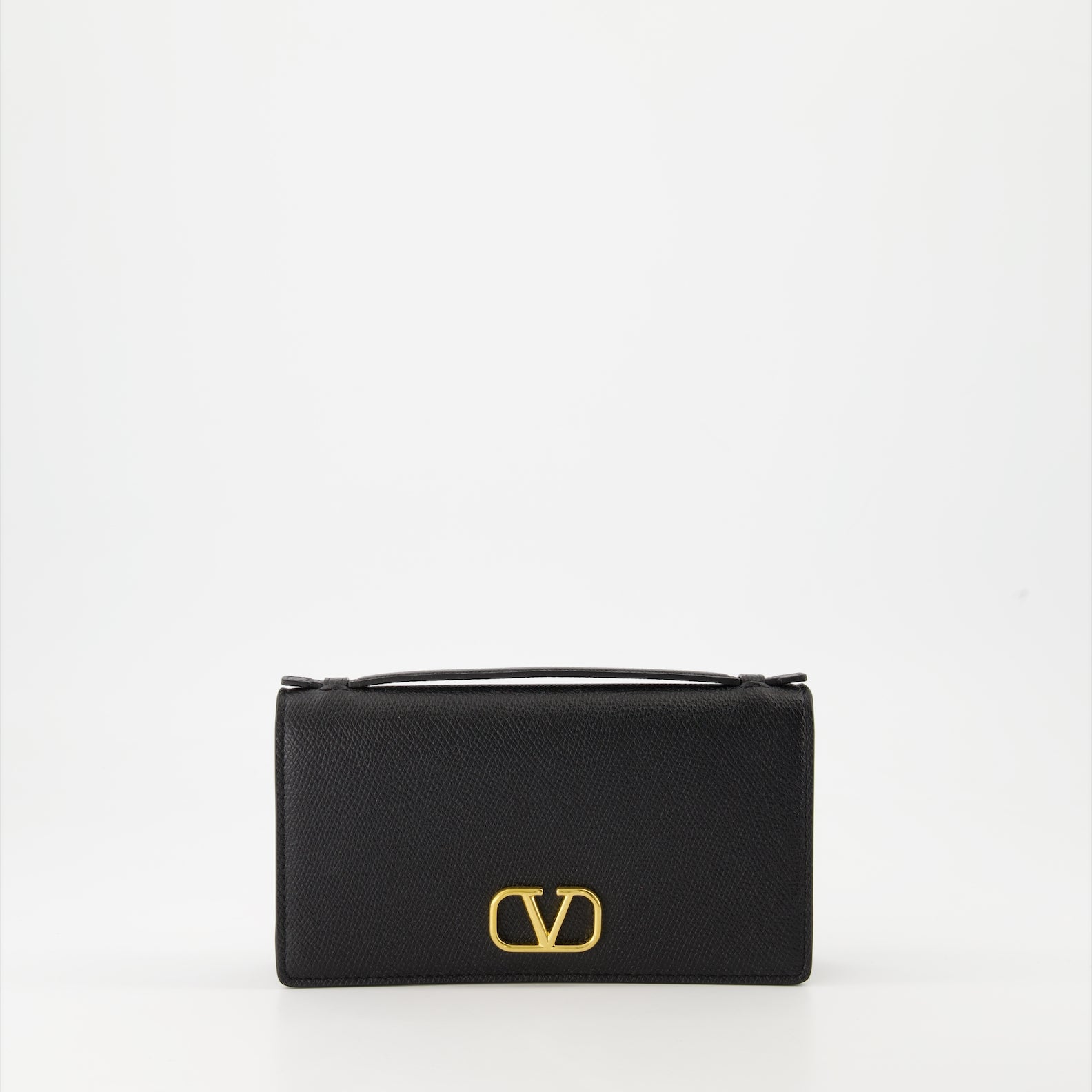スモールレザーグッズ Portefeuille VLogo à chaîne Valentino Garavani 黒 Femme