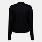 Maille Gestepptes Zip-Cardigan aus schwarzer Wolle Moncler Noir Femme