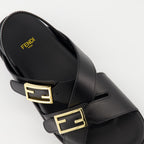 오픈 슈즈 펜디 필 샌들 Fendi 검은색 Femme
