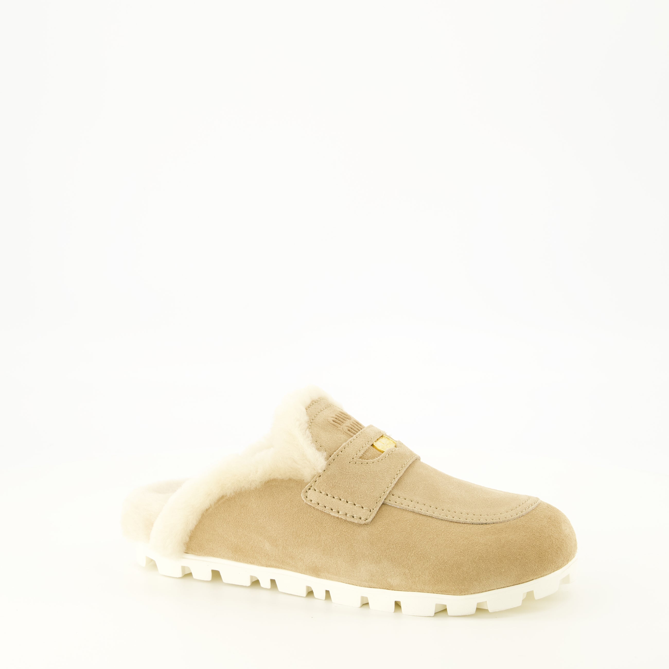 Chaussures ouvertes ベージュファー ミュール Miu Miu Beige Femme