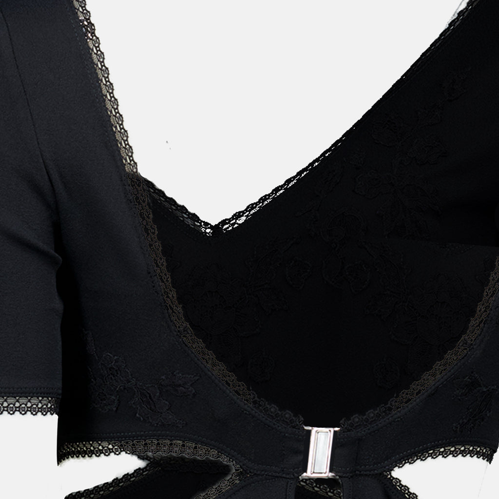 Robes Abito lungo con ricamo nero Rabanne Noir Femme