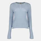 Immagine del Maglione Henley in cashmere del marchio Miu Miu per Donna - Stagione Primavera-Estate 2026 - Vista Frontale