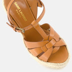 Compensées et plateformes Sandales compensées Tribute Saint Laurent Marron Femme