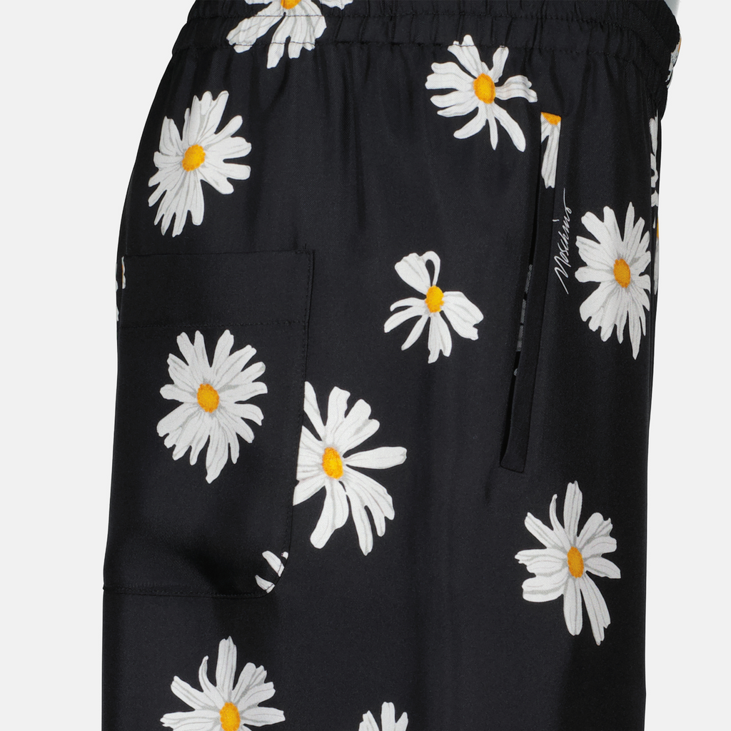 Pantalons Pantalon noir à fleurs Moschino Noir Femme