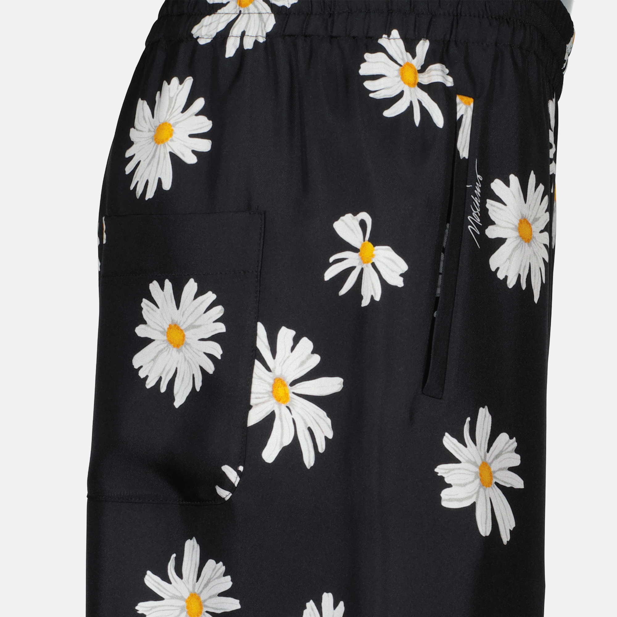 Calças Calças Florais Pretas Moschino Preto Femme
