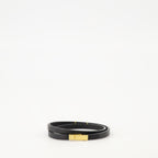 Bijoux Bracelet Cassandre double tour Saint Laurent Noir Femme
