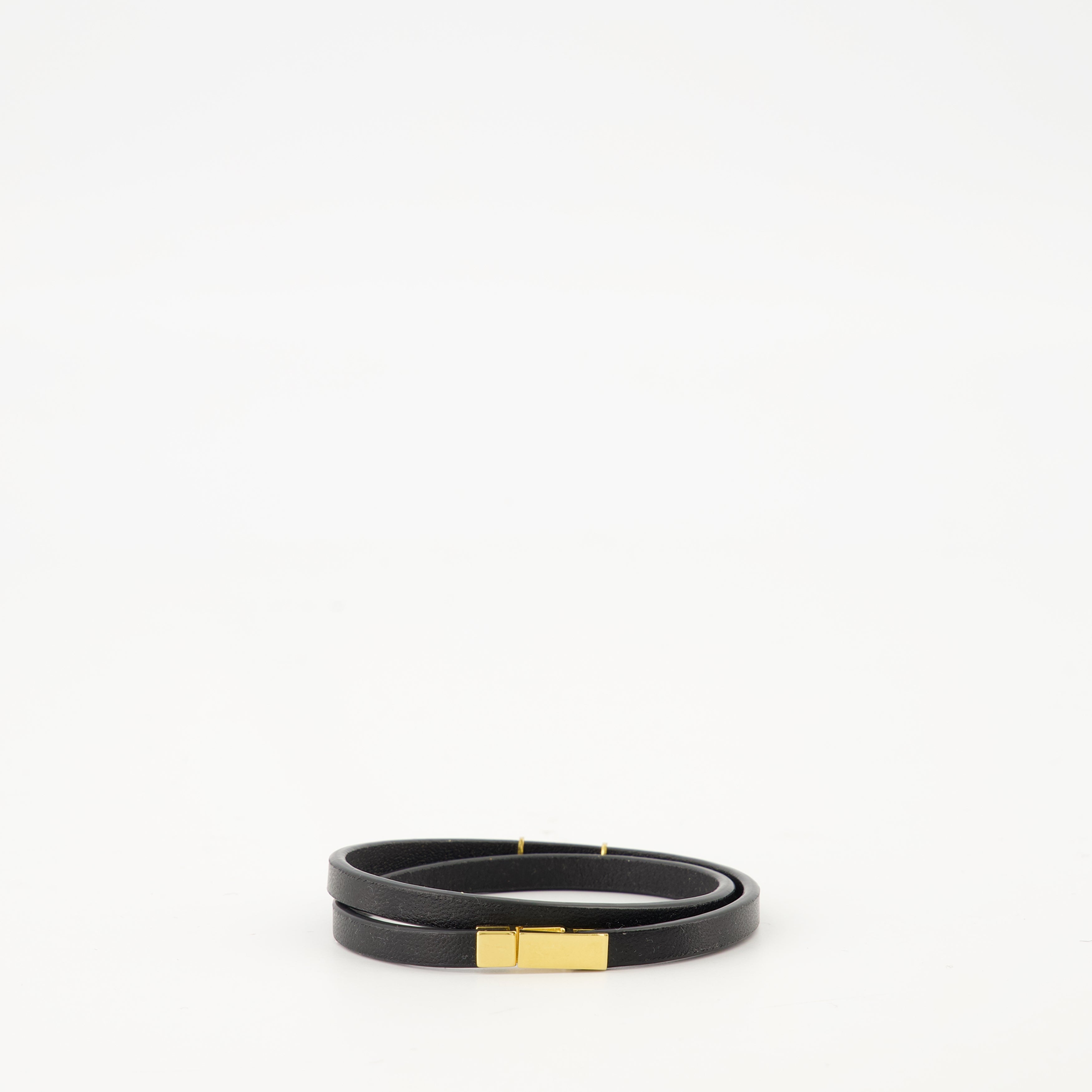 Bijoux Bracelet Cassandre double tour Saint Laurent Noir Femme