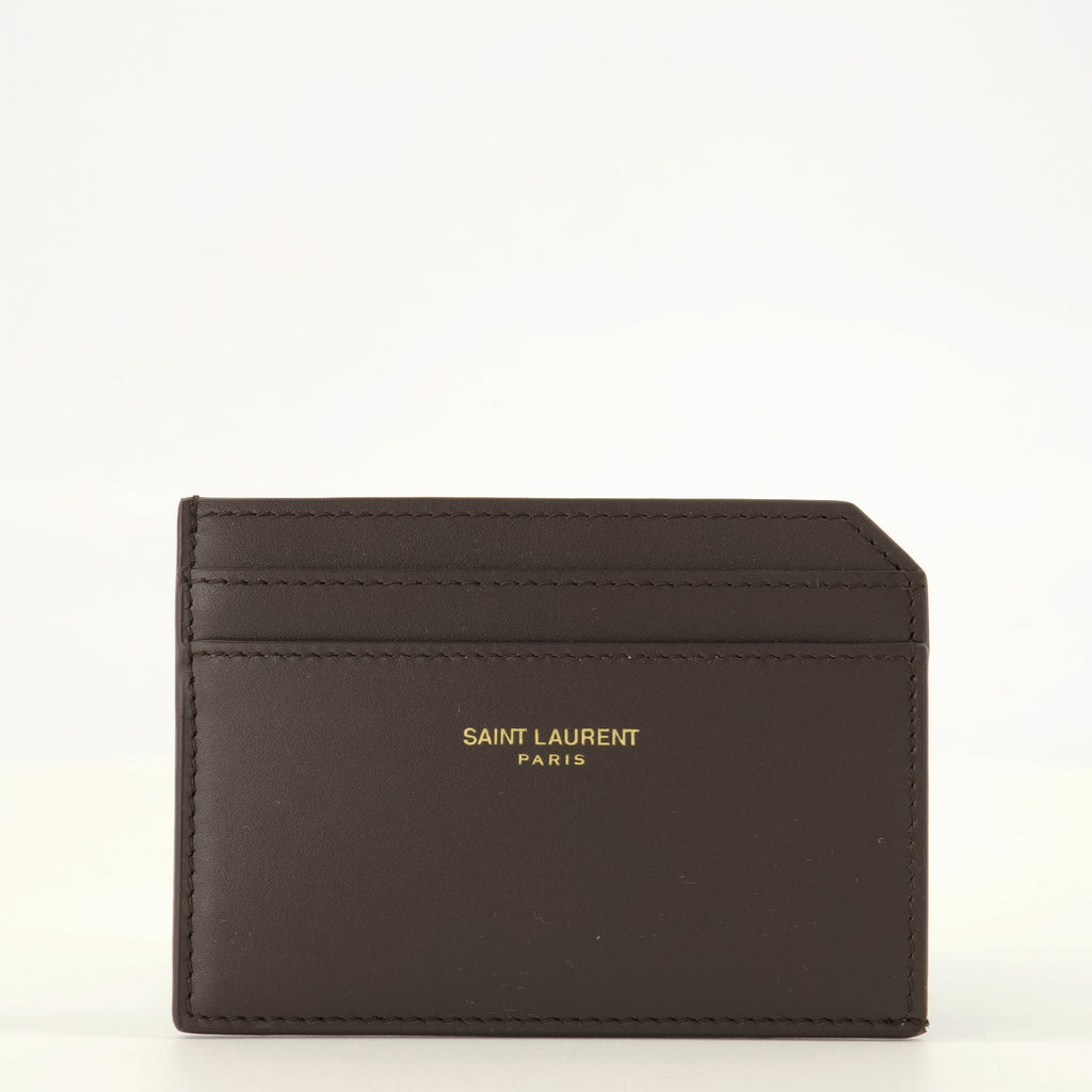 Petite maroquinerie Brauner Lederkartenhalter Saint Laurent Paris Saint Laurent Marron Homme
