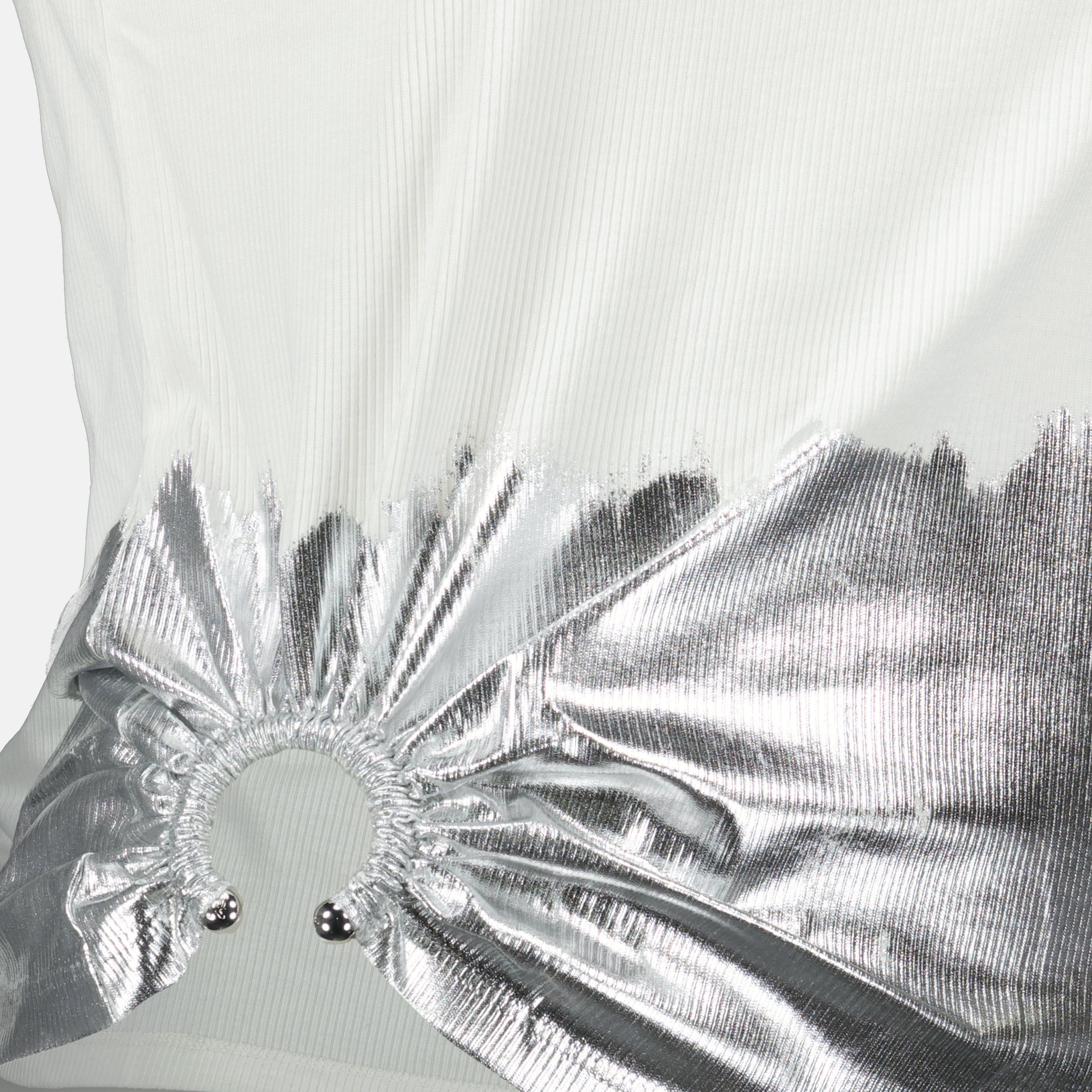 トップス ピアス タンクトップ Rabanne 白 Femme