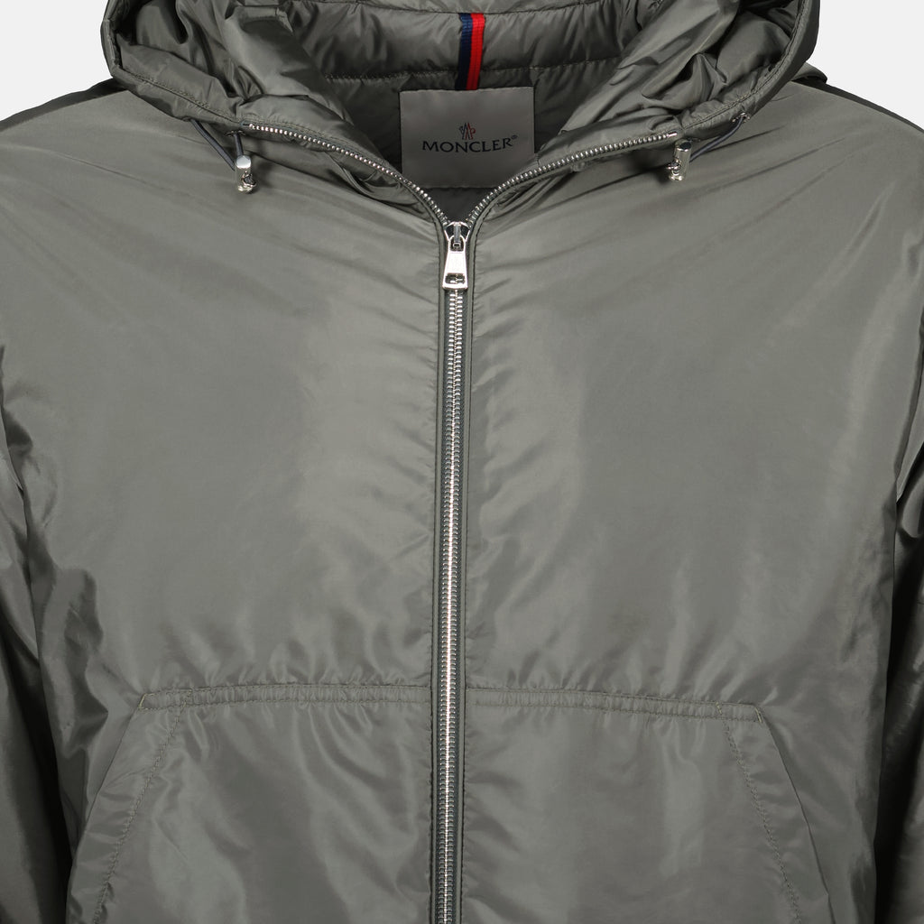 Image of the Moncler brand Poiliot gray bomber jacket for Men - Fall-Winter 2025 Season - Detailed View 1