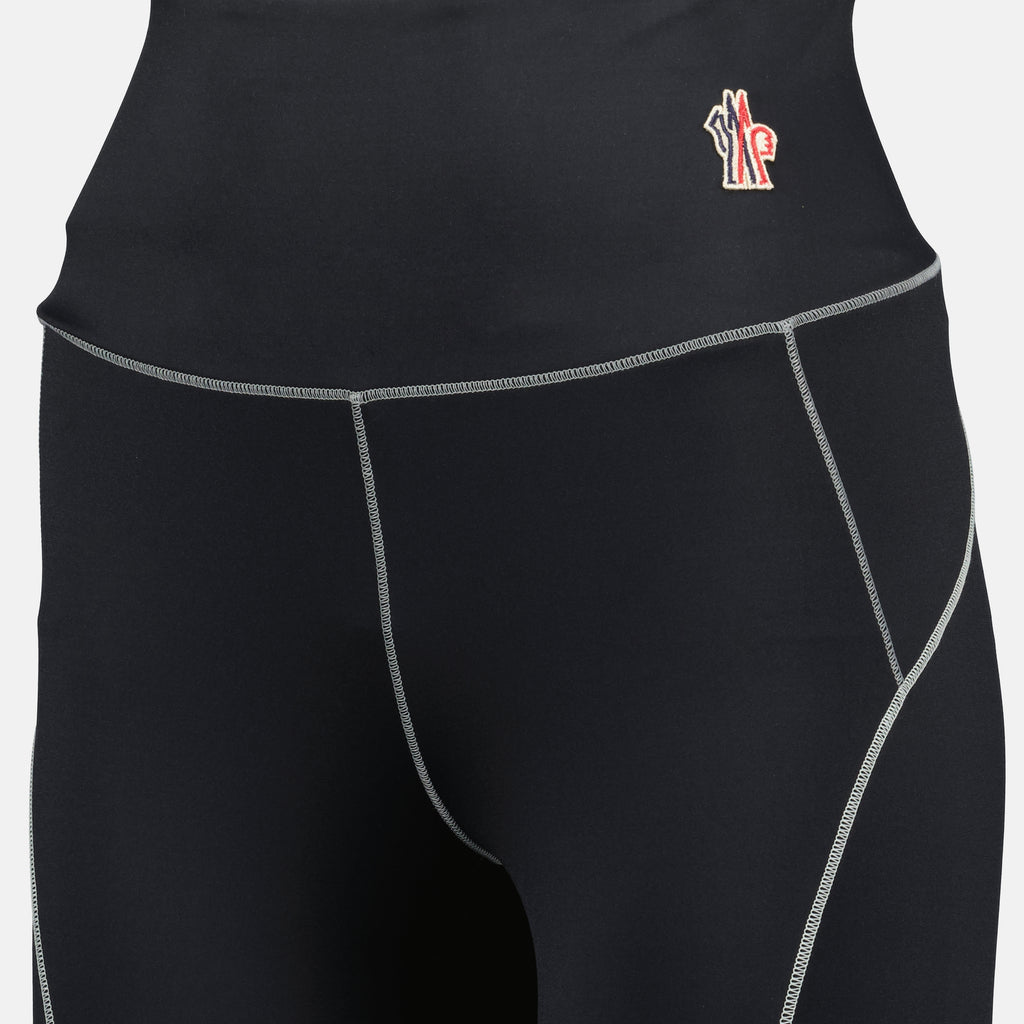 Calças Leggings com Logo Moncler Grenoble Preto Femme