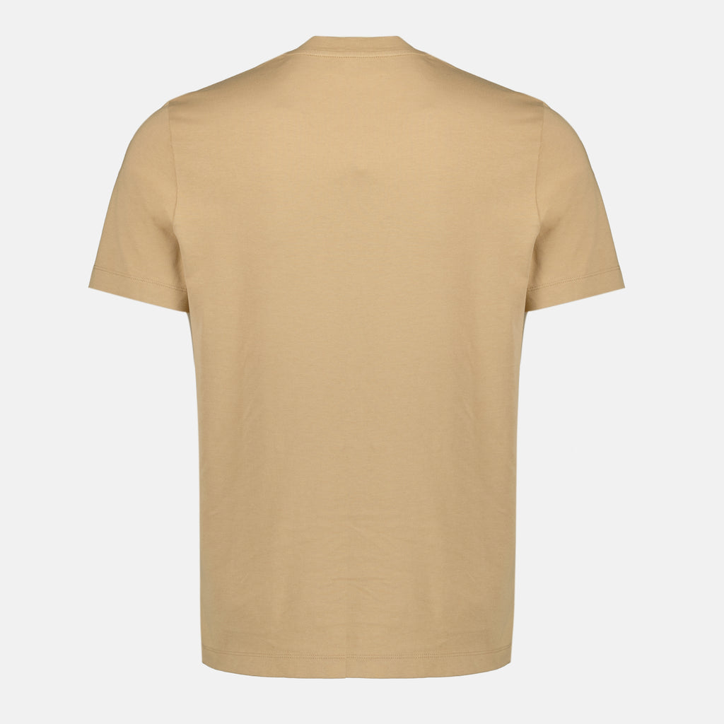 Image de l'article T-shirt à logo floqué beige de la marque Moncler pour Homme - Saison Printemps-Été 2026 - Vue de Dos